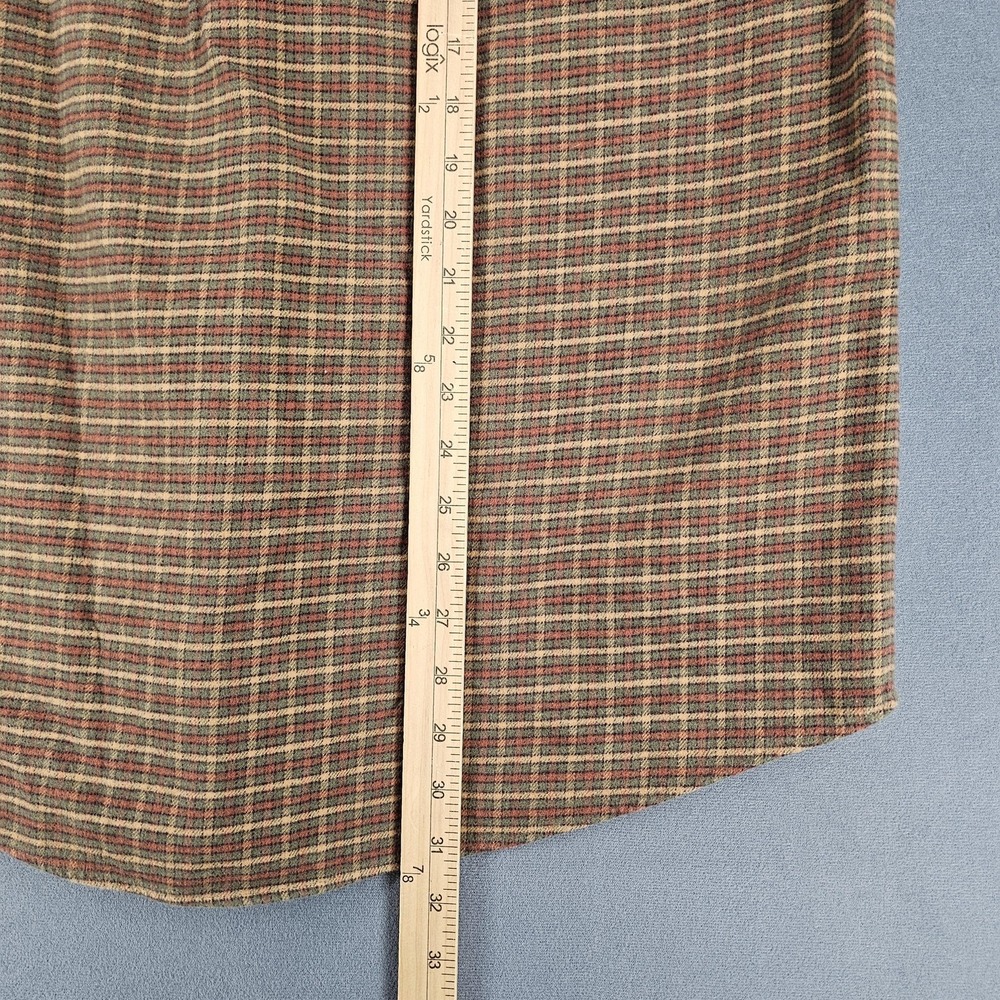 LL Bean Shirt Mens Medium Brown Plaid Flannel Button Down Long Sleeve 266842 - Picture 7 of 8